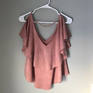Dusty Pink Suede Blouse